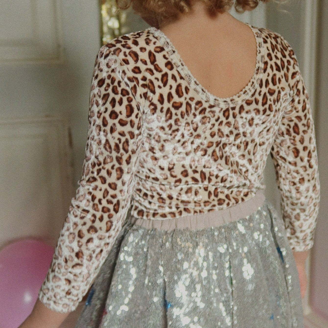 Carlito Leopard Print Velvet Tee Blouse